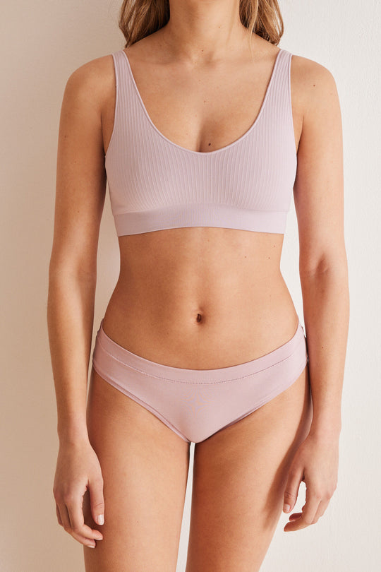 سروال قطني كلاسيكي بلون ليلكي/أرجواني