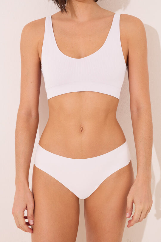 سراويل داخلية كلاسيكية Clean Cut بدانتيل أبيض