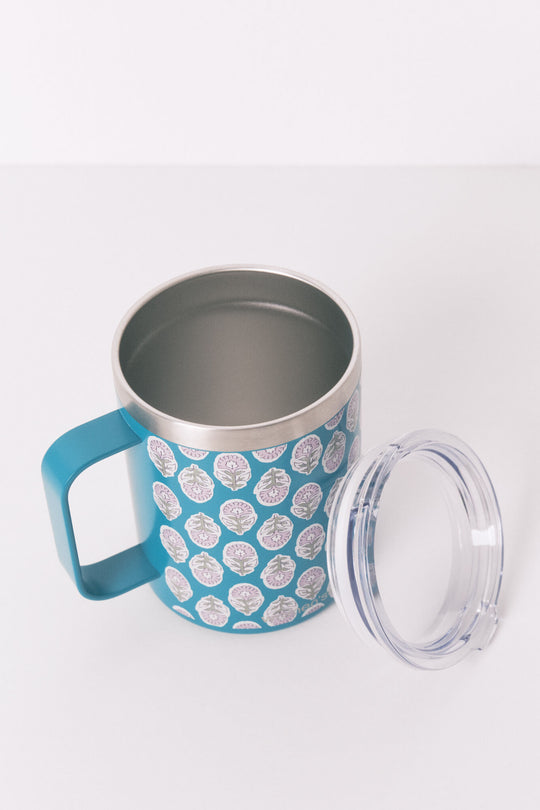 كوب حراري أخضر مزخرف