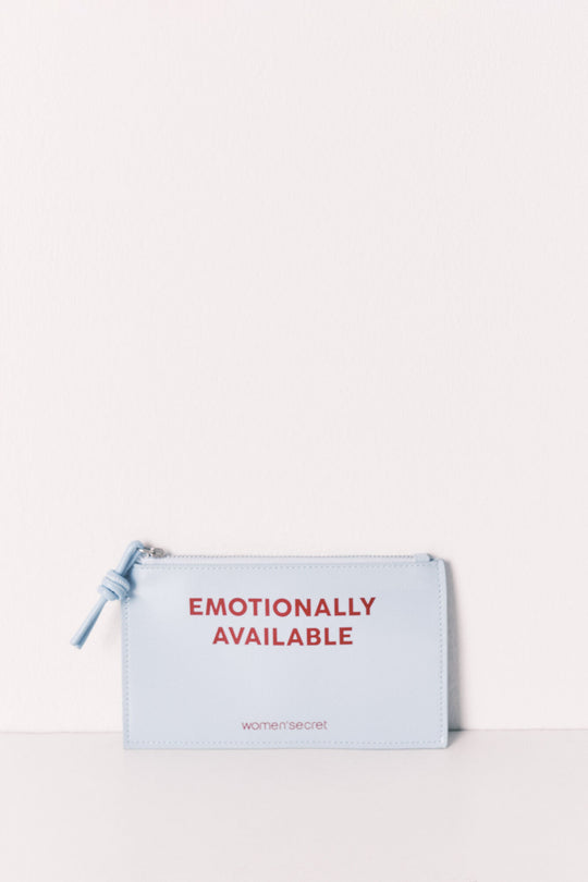 محفظة صغيرة جلد لامع باللون الأزرق