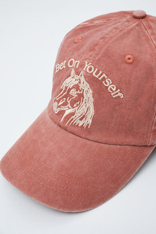 Brown cotton horse cap