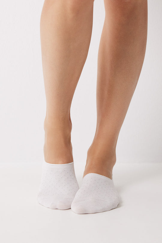 Dot print cotton invisible socks