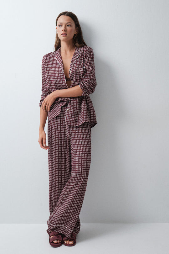 Burgundy classic long pyjamas