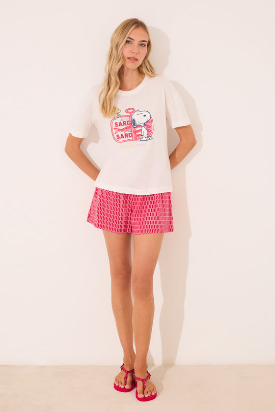 100% cotton Snoopy red short pyjamas