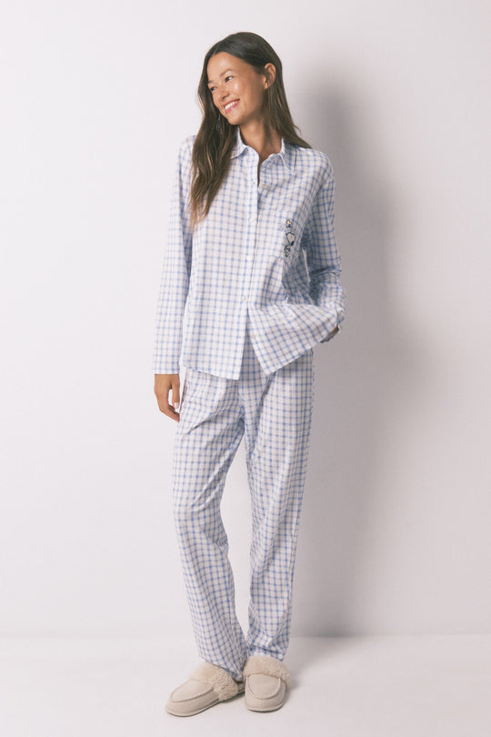 Blue Snoopy cotton classic pyjamas