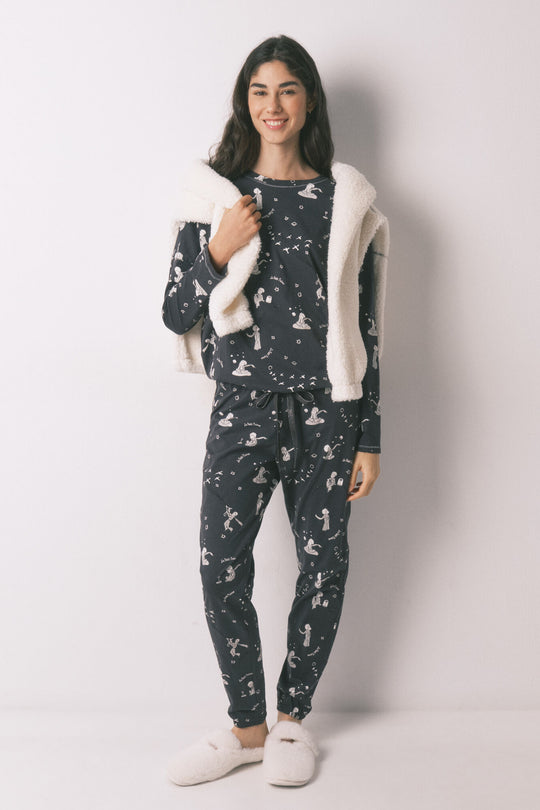 Grey 100% cotton long pyjamas EL PRINCIPITO