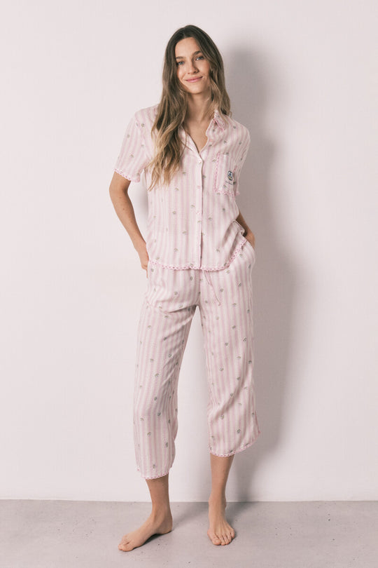 Striped long classic pyjamas Keroppi