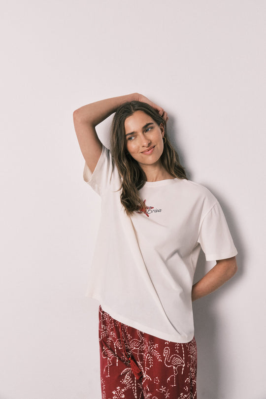 Palm print cotton long pyjamas Stitch