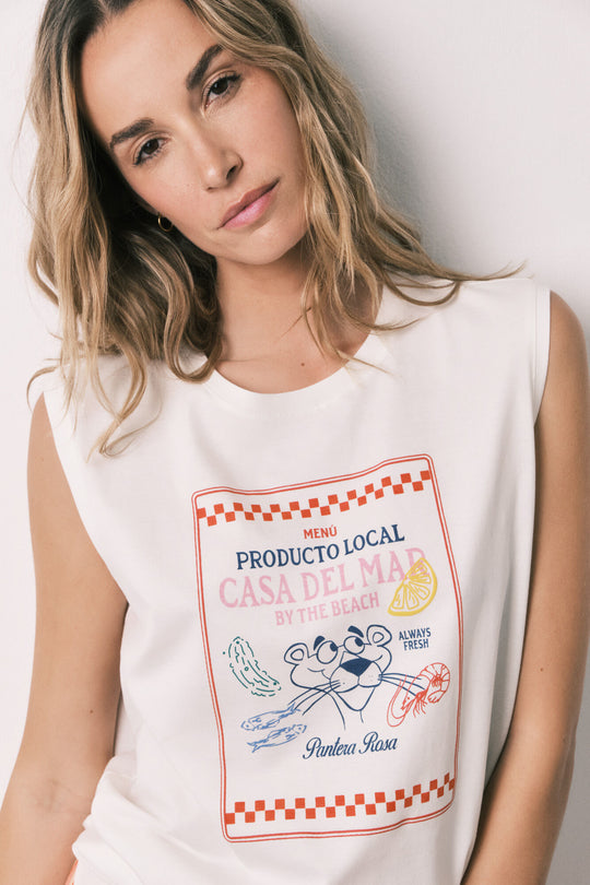 Striped pink panther cotton short pyjamas
