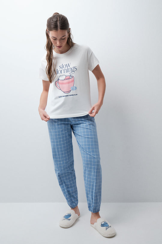 Snoopy cotton short sleeve long pyjamas