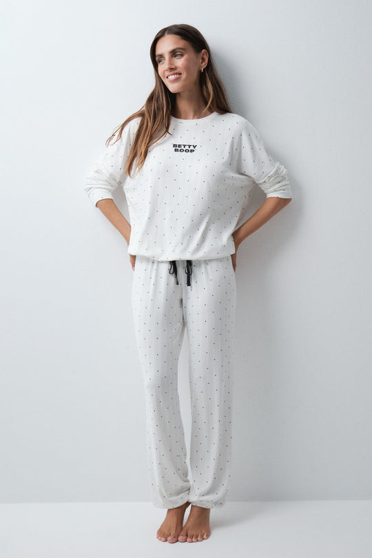 Betty Boop star print long pyjamas