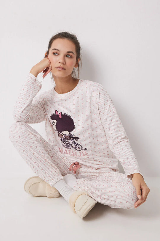 Mafalda long print pajamas
