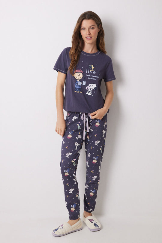 100% cotton purple Snoopy pyjamas