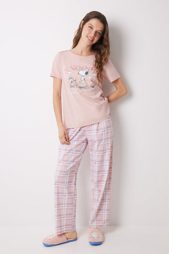 100% cotton pink Snoopy pajamas