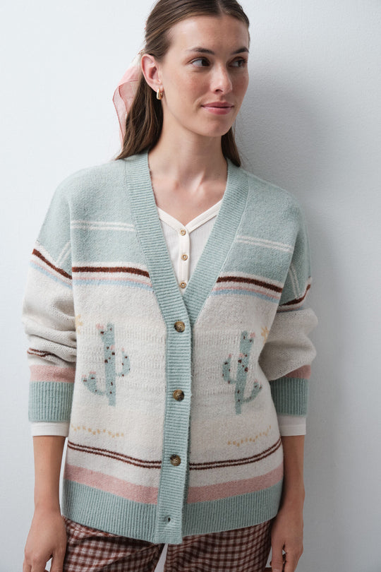 Short knit cardigan robe