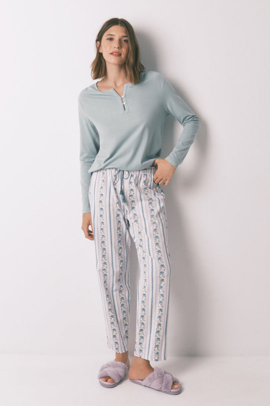 Long sleeve 100% cotton green T-shirt