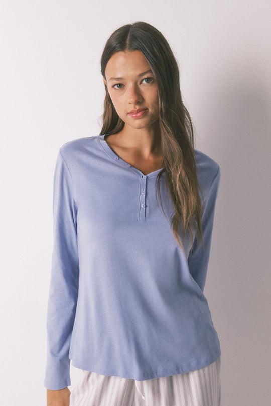 Lilac brushed cotton short sleeve T-shirt