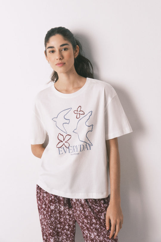 White 100% cotton short sleeve T-shirt