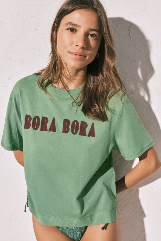 Green cotton oversized T-shirt