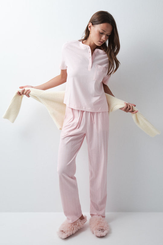 Pink cotton T-shirt