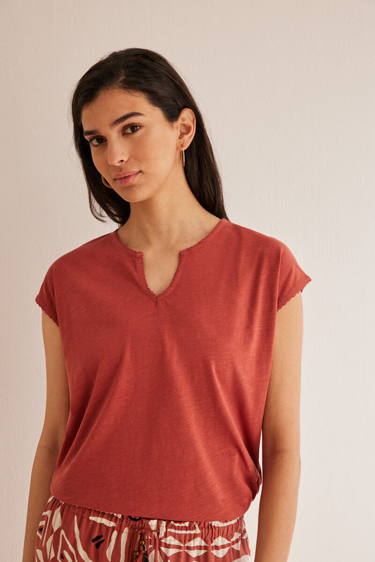 Orange cotton T-shirt