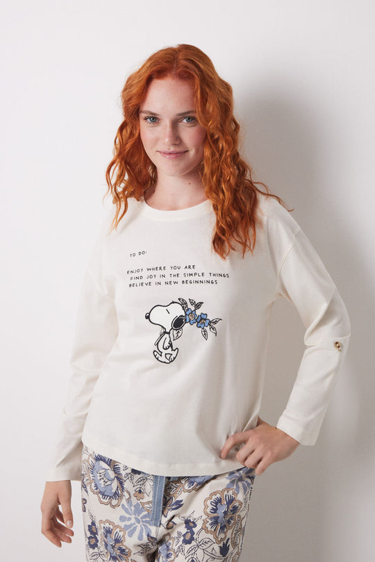Snoopy 100% cotton long sleeve T-shirt