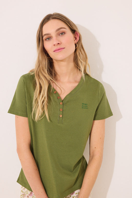 Short sleeve t T-shirt 100% cotton green