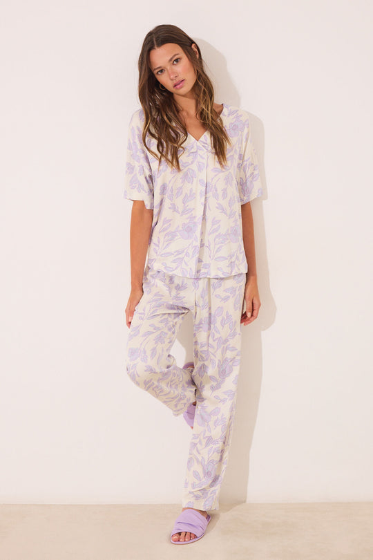 Long viscose print long pyjamas
