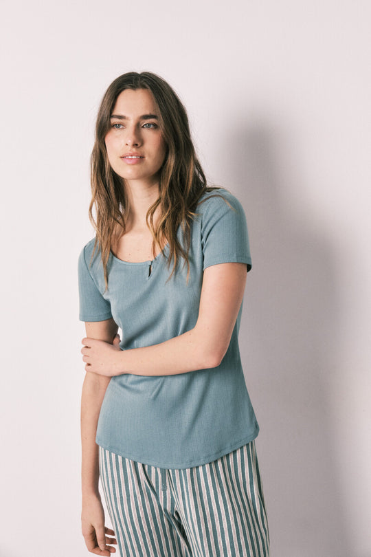 Green striped pyjamas