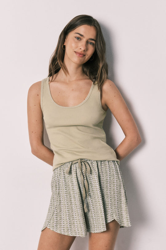 Green cotton short pyjamas