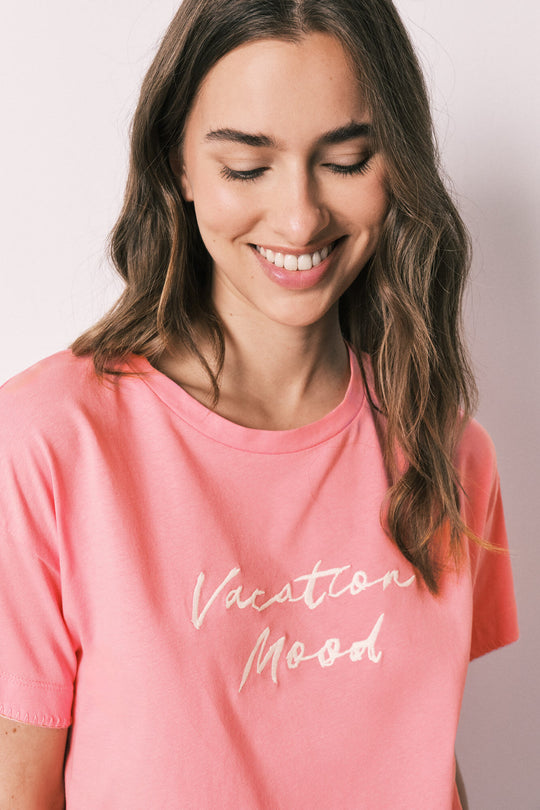 Pink cotton short pyjamas