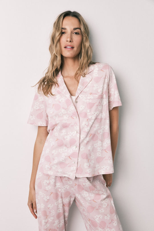 Floral and pear print classic pyjamas