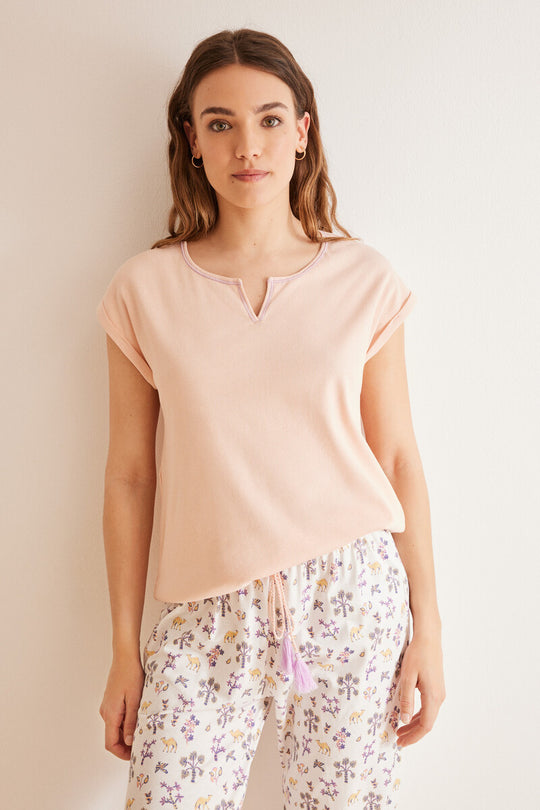 بيجاما من القطن 100% باللون الجملي