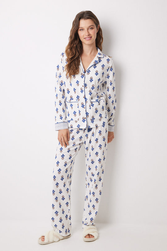 Long shirt pajamas 100% cotton flowers