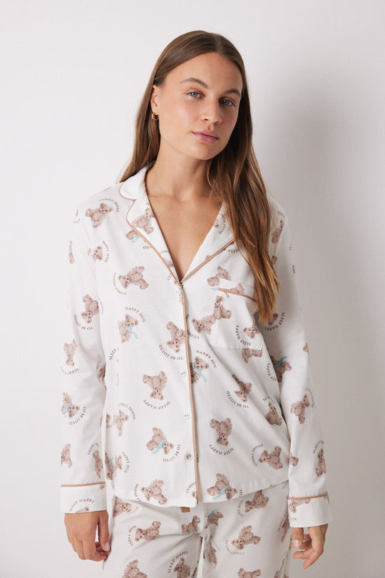 Long shirt pajamas 100% cotton bears