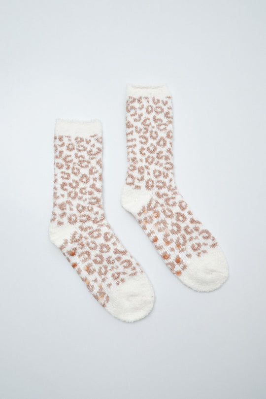 Dark grey animal print long socks