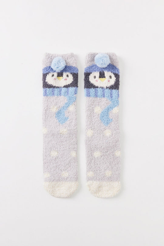 Fluffy penguin socks