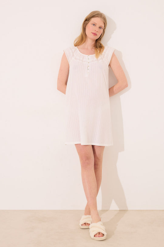 قميص نوم اوف وايت للجوامل من القطن