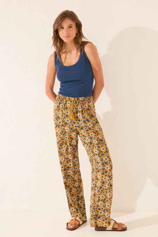 Long floral print trouser
