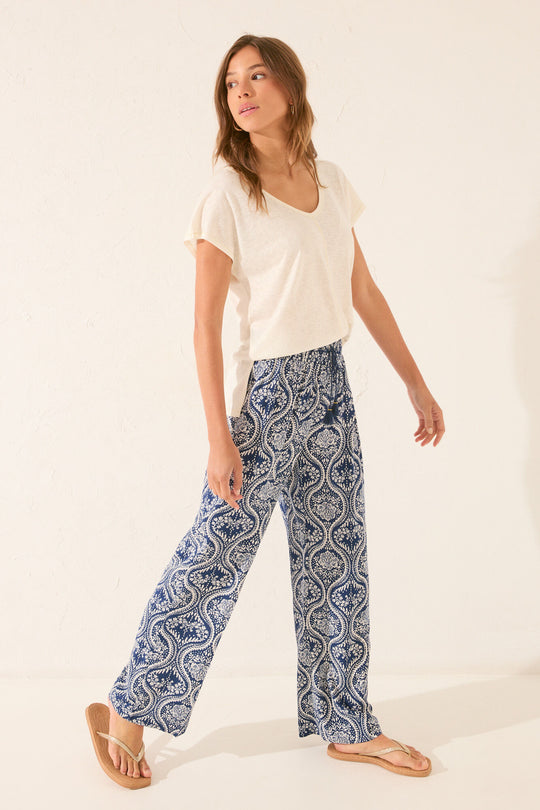 بنطلون نسائي طويل بطبعة شاملة