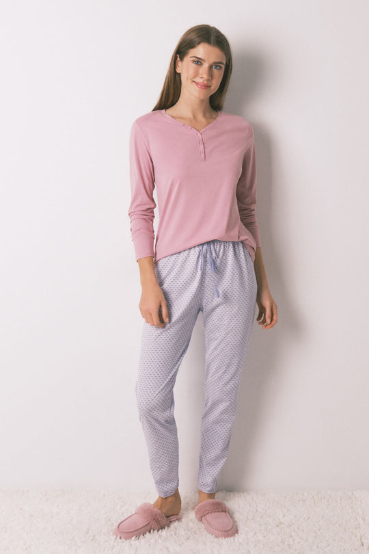 100% cotton skinny trouser with geometric print