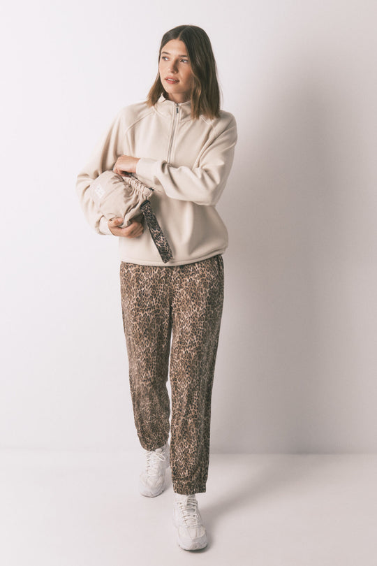 Brown carrot animal print long trouser