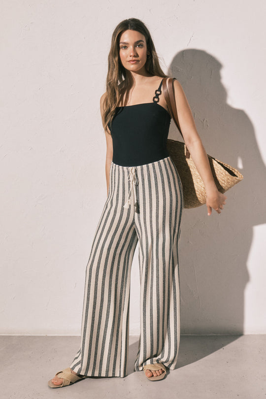 Striped long trousers