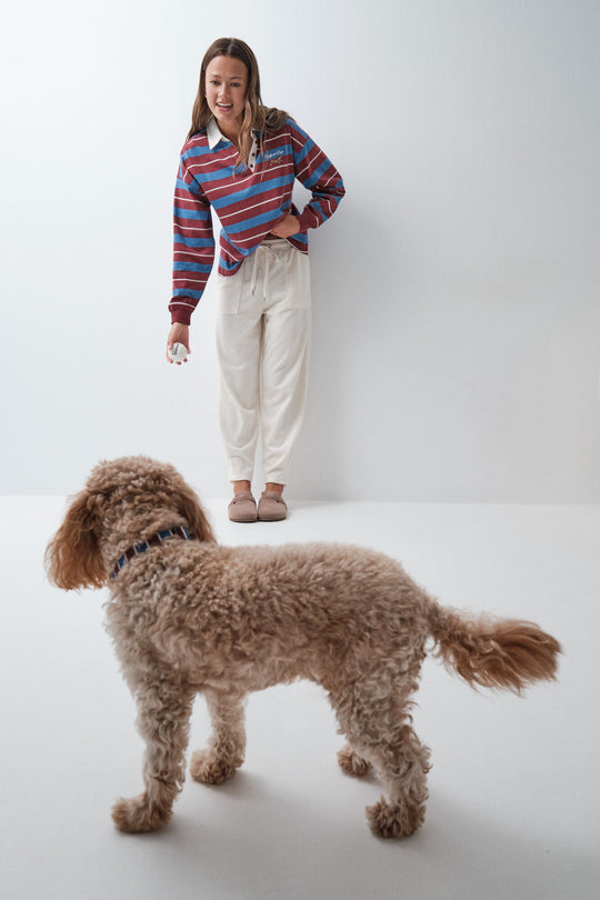 White corduroy long trousers