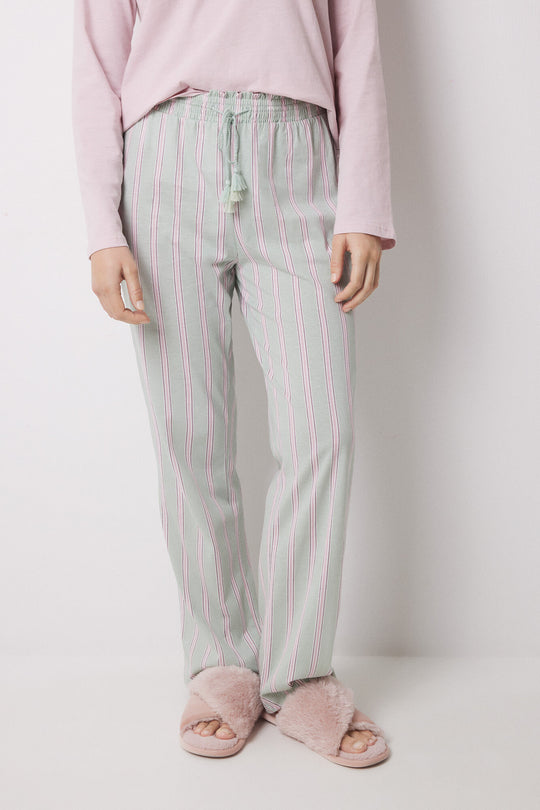 سروال طويل 100% قطن مخطط