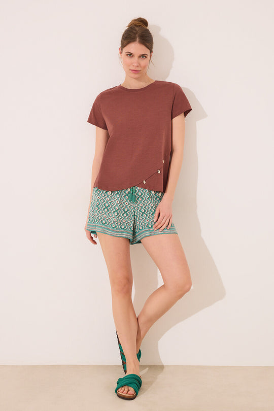 بنطلون فيسكوز بطبعة هندسية