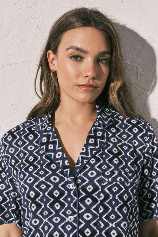 Blue printed classic pyjamas