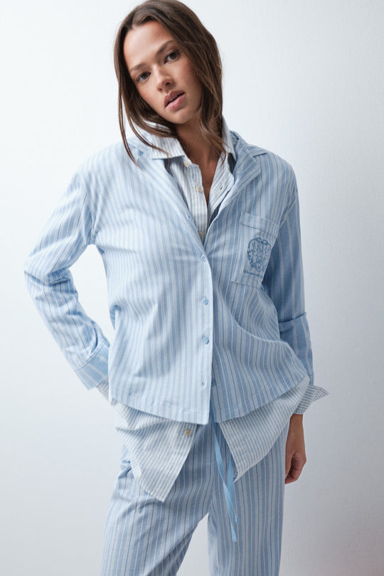 Blue striped classic pyjamas