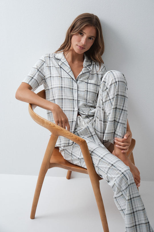 Plaid cotton classic pyjamas