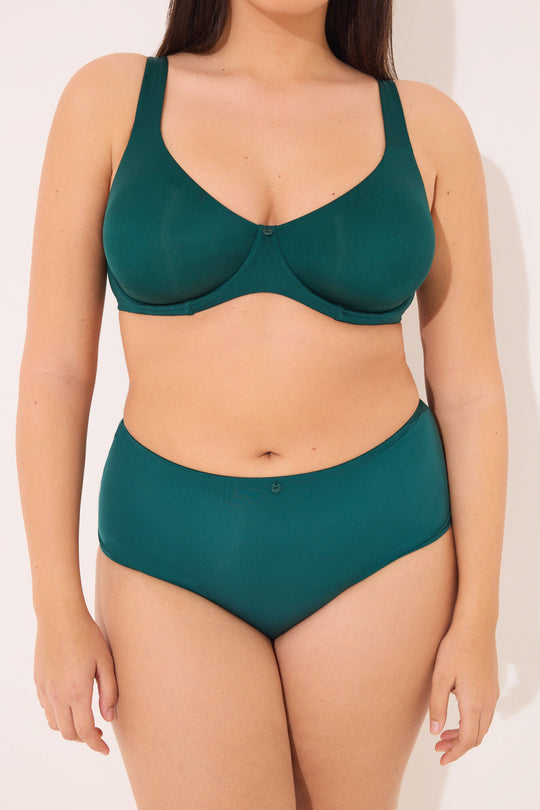 Green microfibre classic high panty